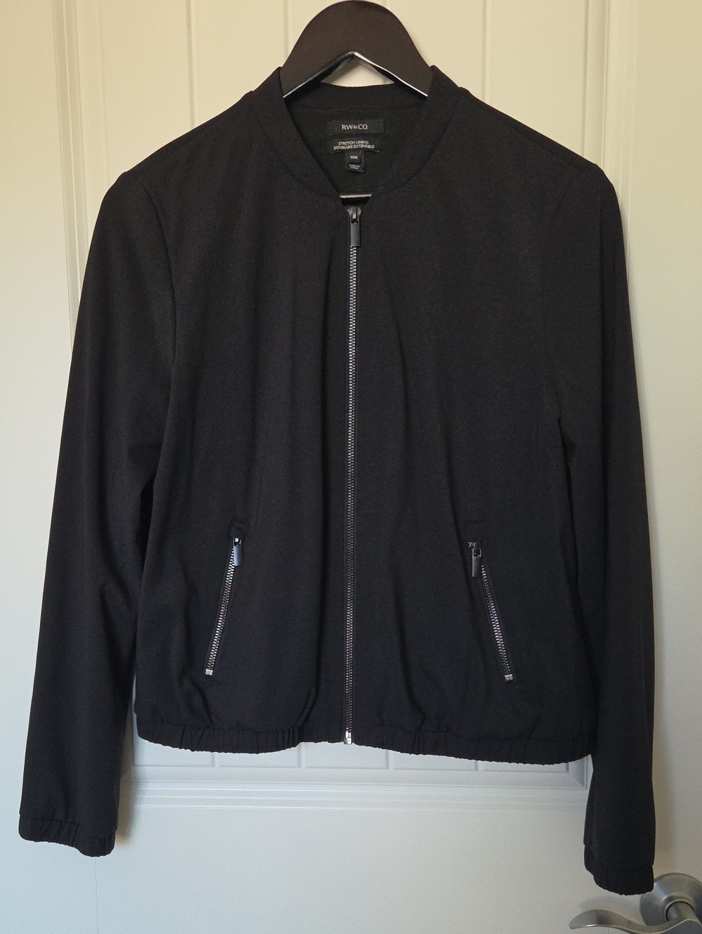 RW&CO. Black Bomber Jacket with Zip Pockets (size M)